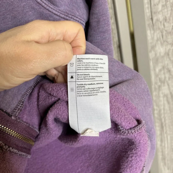 Carhartt Teen Hoodie Full Zip Large Embroidered Logo Purple Color Size XL 16-18 - Picture 6 of 9